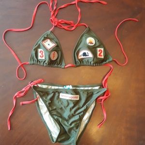 Superrrrr cute camping bikini swimsuit